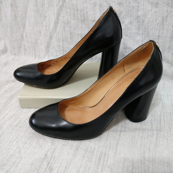 Coach Ophelia Black Block Heel Pumps 